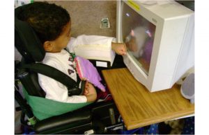 Example of child using a touch screen